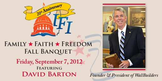 David Barton to Keynote IFI’s Fall Banquet