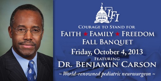 Dr. Ben Carson at IFI’s Fall Banquet in October