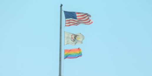 LGBT Political Flag Flying Over the Illinois Capitol