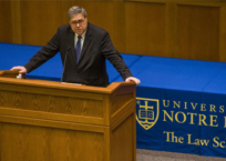 <center>U.S. Attorney General William P. Barr<BR> Offers Honest Assessment of the Culture to Notre Dame Students</center> <center>U.S. Attorney General William P. Barr<BR> Offers Honest Assessment of the Culture to Notre Dame Students</center>