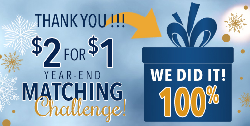 Wonderful News on Our Matching Challenge!