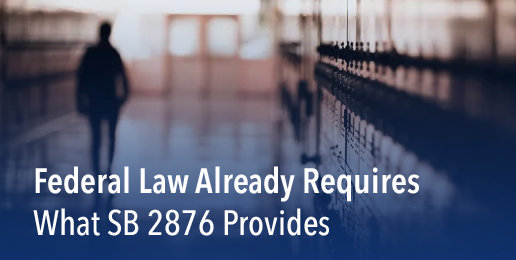 Federal Law Already Requires What SB2876 Provides
